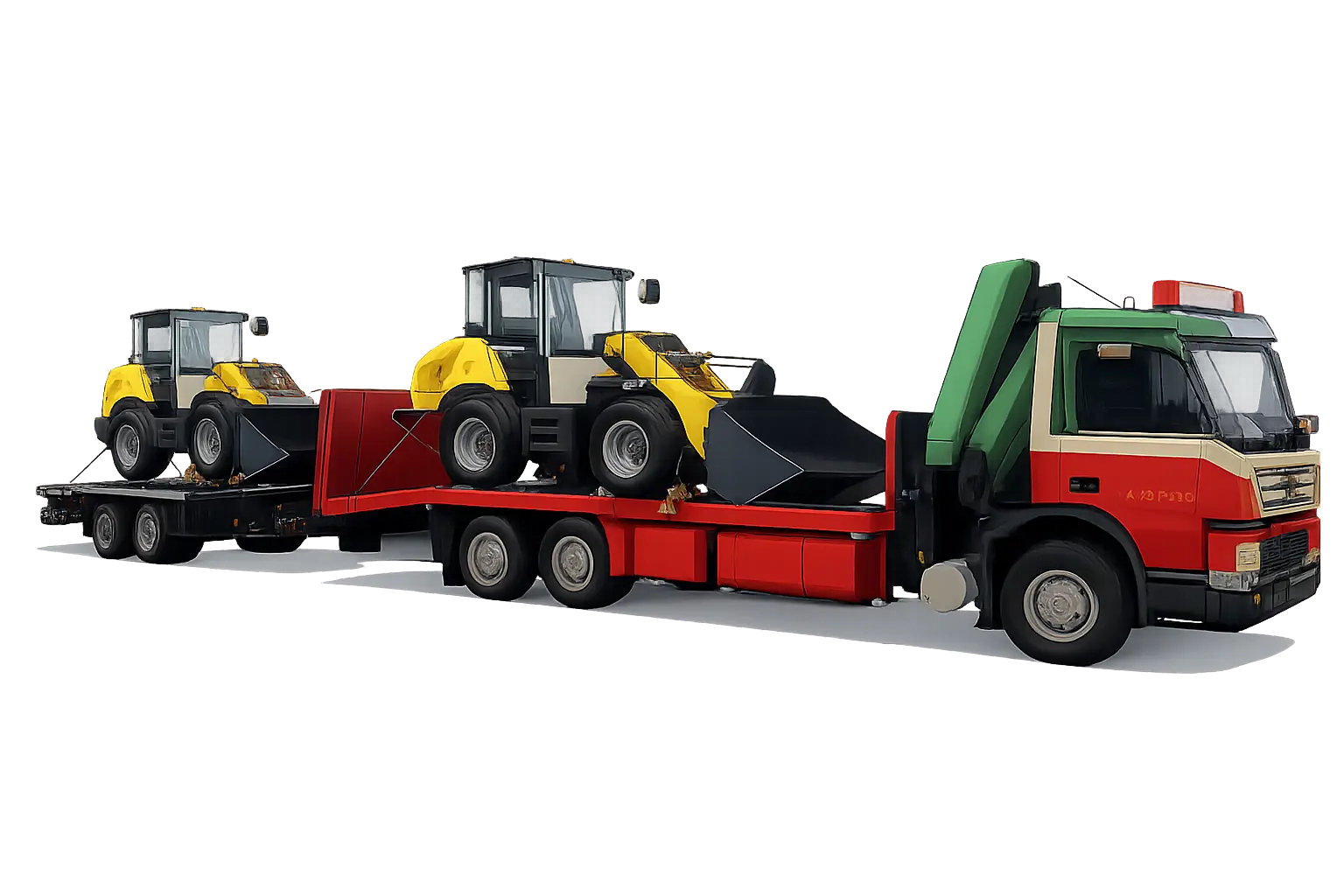 veok kahe traktoriga ja haagisega