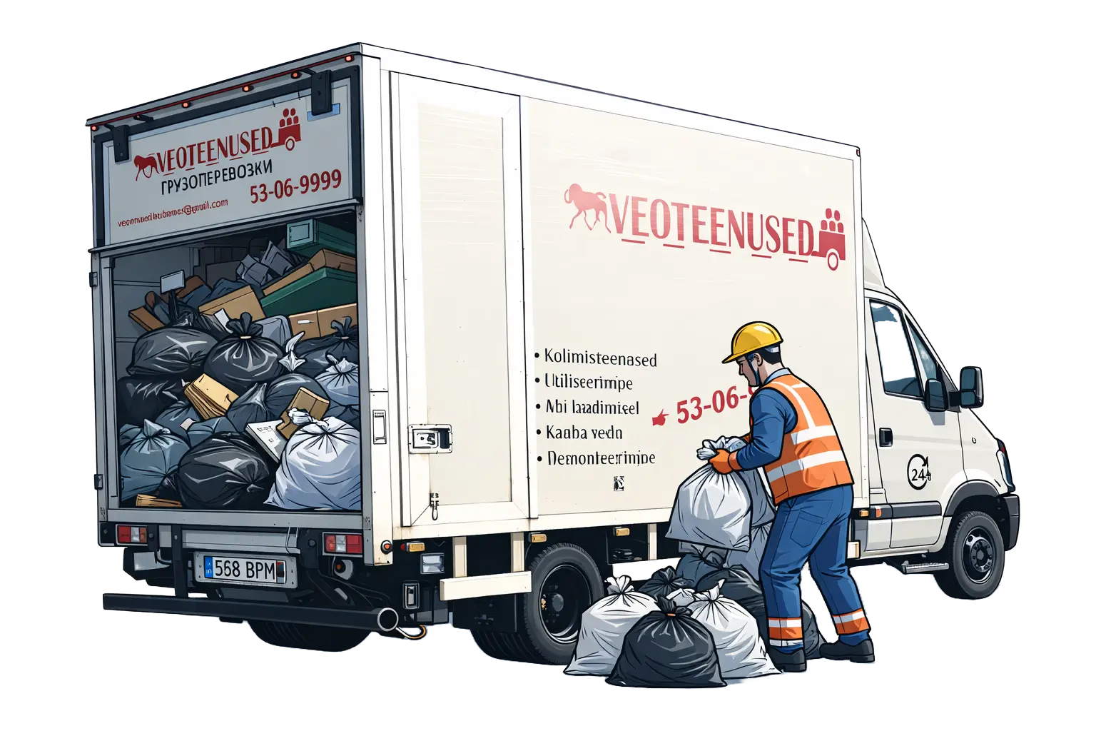 jäätmete laadimine kaubikusse